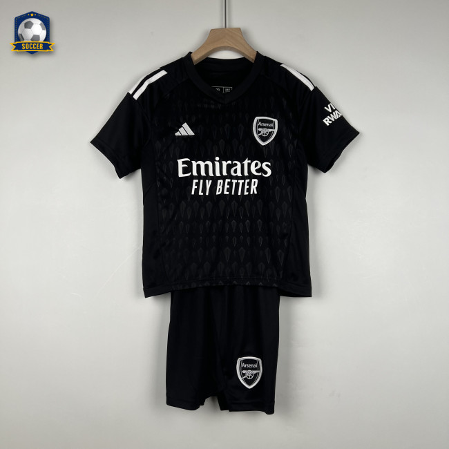 Arsenal Black Goalkeeper Kids Jersey 23/24