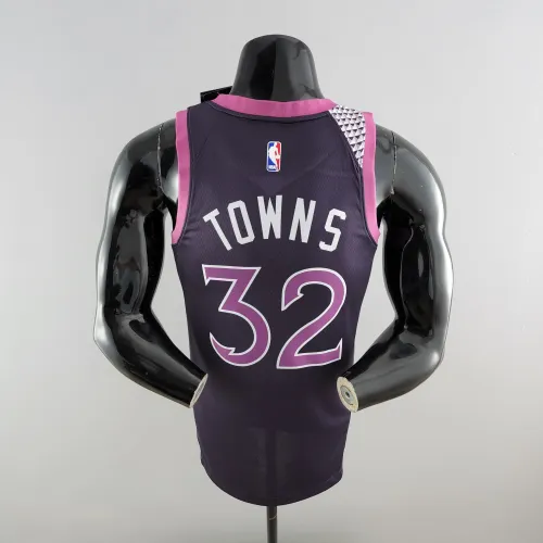 Karl-Anthony Towns Minnesota Timberwolves Swingman Jersey Black and Purple