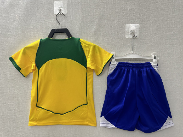 Brazil Home Retro Kids Suit 2004