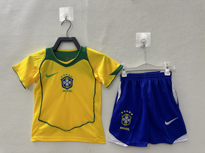 Brazil Home Retro Kids Suit 2004