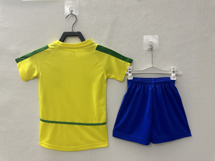 Brazil Home Retro Kids Suit 2002