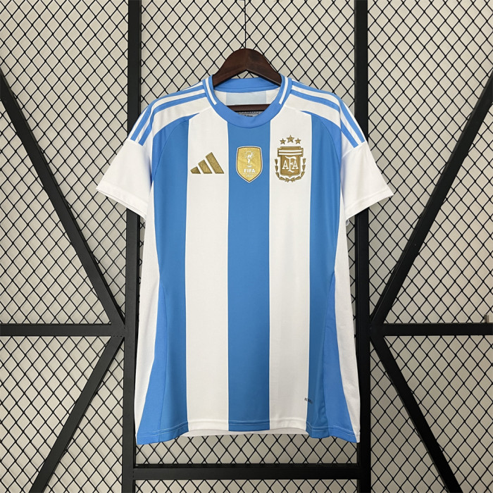 Argentina 2024 Copa America Home Man Jersey With FIFA World Cup badge