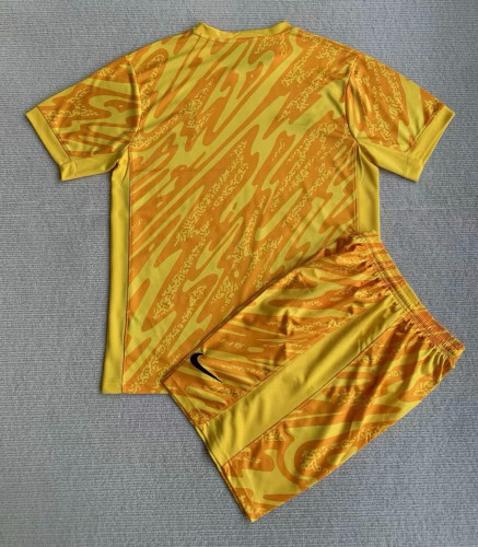 France Euro 2024 Yellow Goalkeeper Kids Suit