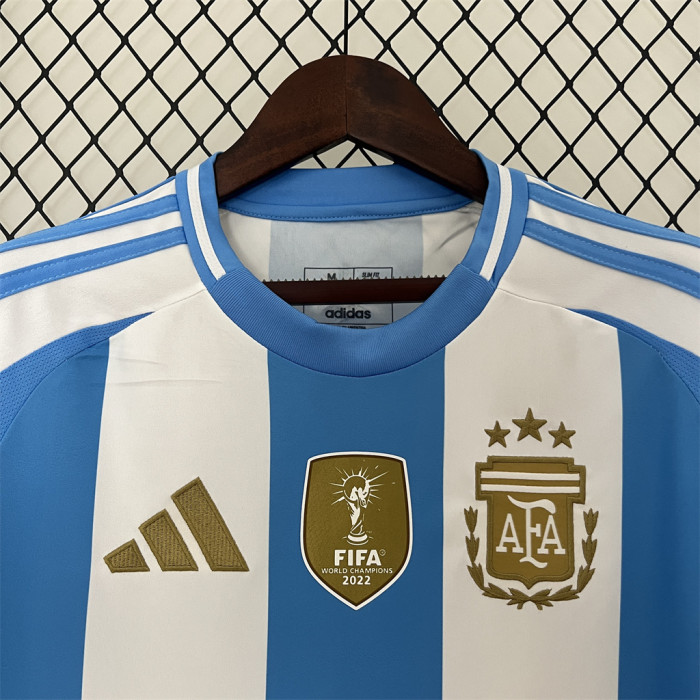 Argentina 2024 Copa America Home Man Jersey With FIFA World Cup badge