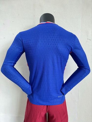 France Euro 2024  Home Player Version Long Sleeve Jersey