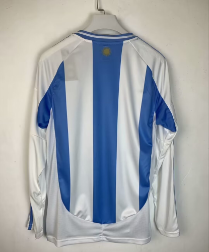 Argentina 2024 Copa America Home Man Long Sleeve Jersey With FIFA World Cup badge