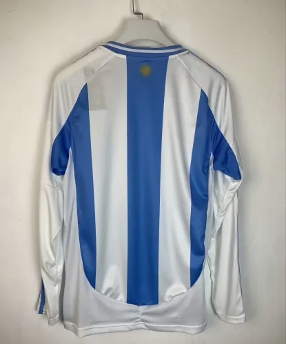 Argentina 2024 Copa America Home Man Long Sleeve Jersey With FIFA World Cup badge