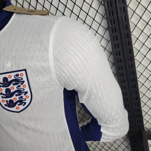 England Euro 2024  Home Player Version Long Sleeve Jersey