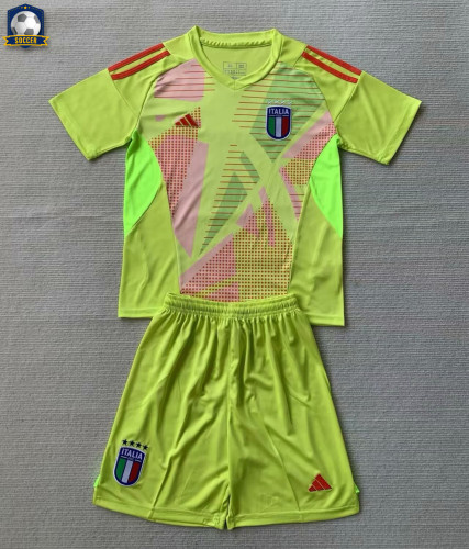 Italy Euro 2024 Goalkeeper Kids Suit Green