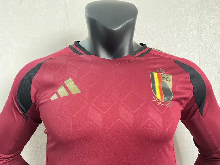 Belgium Euro 2024 Home Player Version Long Sleeve Jersey