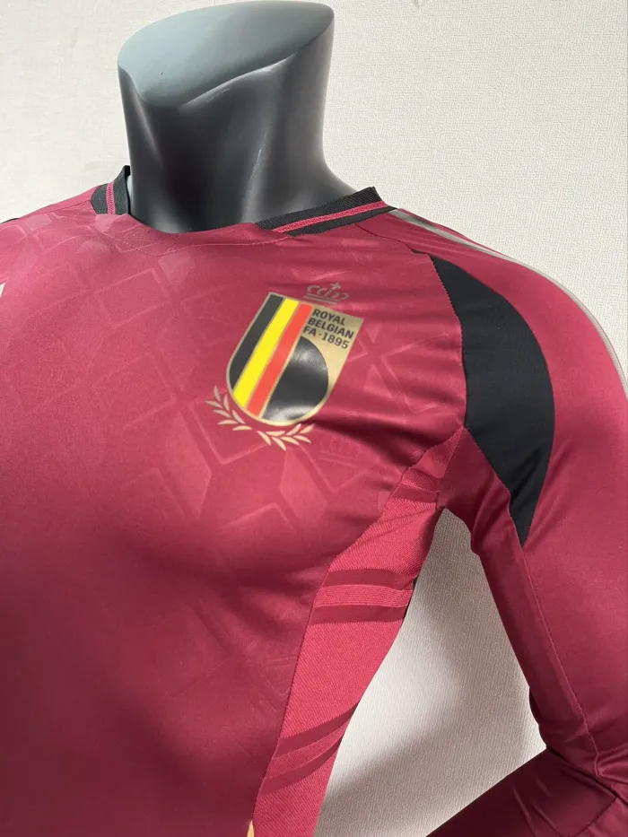 Belgium Euro 2024 Home Player Version Long Sleeve Jersey
