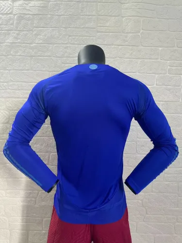 Argentina 2024 Copa America  Home Player Version Long Sleeve Jersey With FIFA World Cup badge