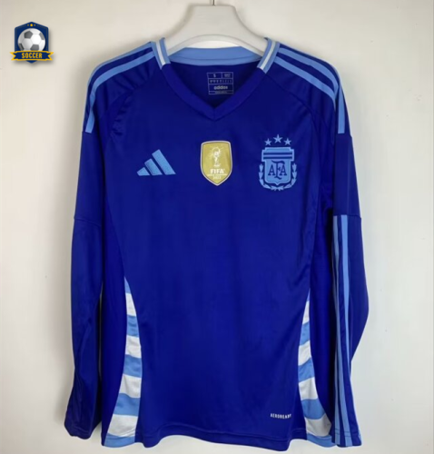 Argentina 2024 Copa America Away Man Long Sleeve Jersey With FIFA World Cup badge
