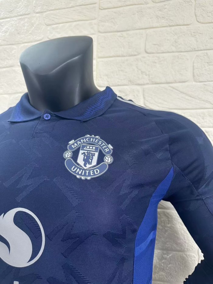 Manchester United Away Player Long Sleeve Jersey 24/25