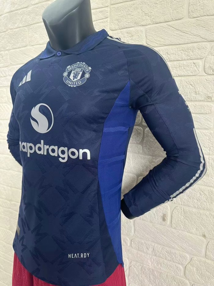 Manchester United Away Player Long Sleeve Jersey 24/25