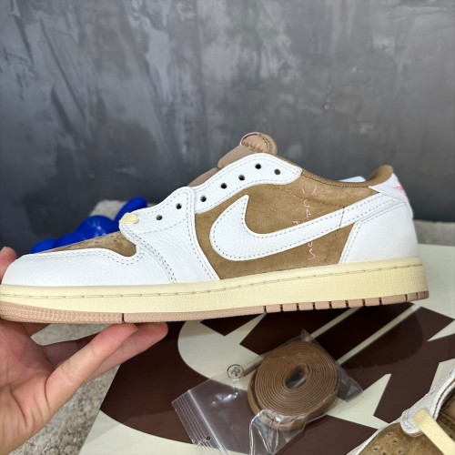 Travis Scott x Air Jordan 1 Low  Sail and Ridgerock