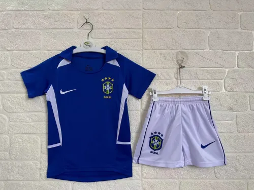 Brazil Away Retro Kids Suit 2002