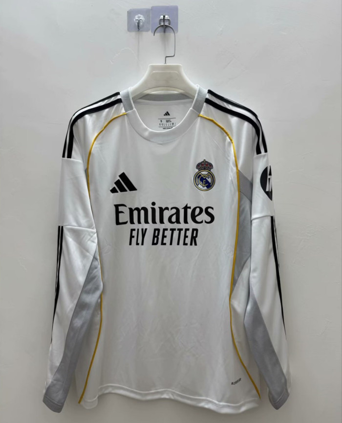 Real Madrid Home Man Long Sleeve Jersey 25/26