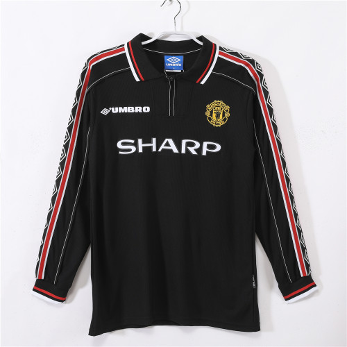 Manchester United Home Retro Long Sleeve Jersey 1998/99 Black Version