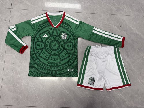 Mexico 2026 World Cup Home Long Sleeve Kids Suit