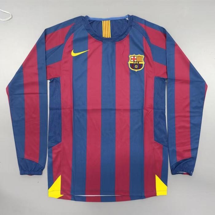 Barcelona Home Long Sleeve Retro Jersey 2005/06