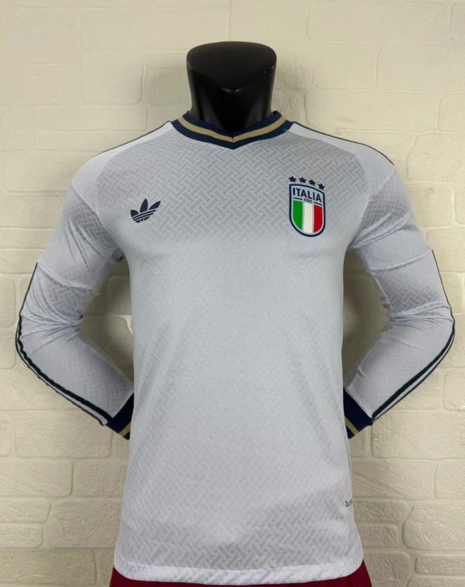 Italy 2026 World Cup Away Player Long Sleeve Men Jersey