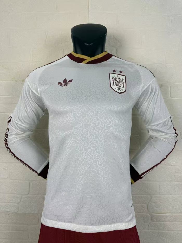 Spain 2026 World Cup Away Long Sleeve Player Man Jersey(2 stars)