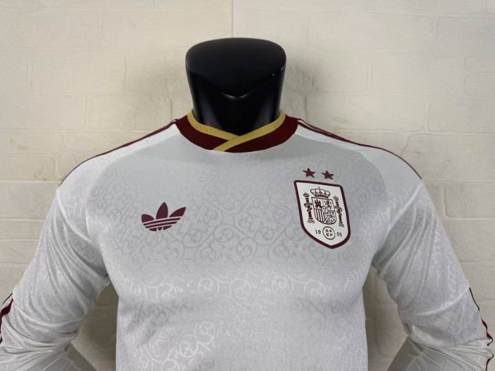 Spain 2026 World Cup Away Long Sleeve Player Man Jersey(2 stars)