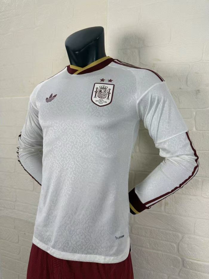 Spain 2026 World Cup Away Long Sleeve Player Man Jersey(2 stars)