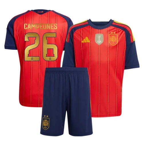 Spain 2026 World Cup Champions 26 Home Kids Suit (2 stars)