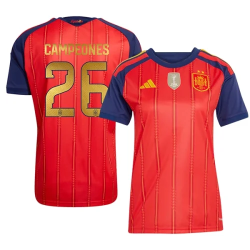 Spain 2026 World Cup Champions 26 Home Women Jersey (2 stars)