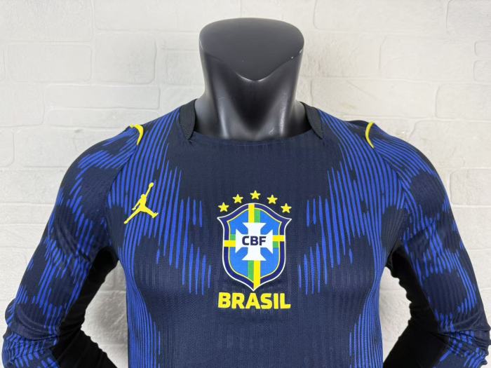 Brazil 2026 World Cup Away Player Long Sleeve Man Jersey