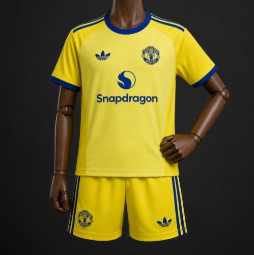 Manchester United Away Goalkeeper Yellow Kids Suit 26/27