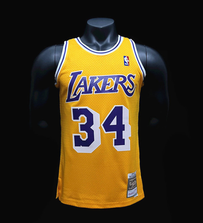 Shaquille O'Neal Los Angeles Lakers Hardwood Classics Swingman Jersey Yellow