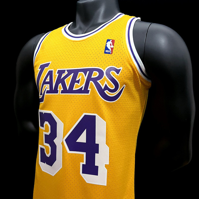 Shaquille O'Neal Los Angeles Lakers Hardwood Classics Swingman Jersey Yellow