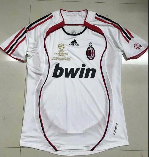 Retro AC white away 1:1 Quality Soccer Jersey  2006-2007