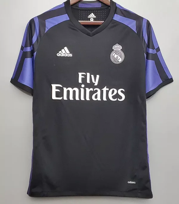 Retro Real Madrid Away Black  1:1 Quality Soccer Jersey    2016-2017
