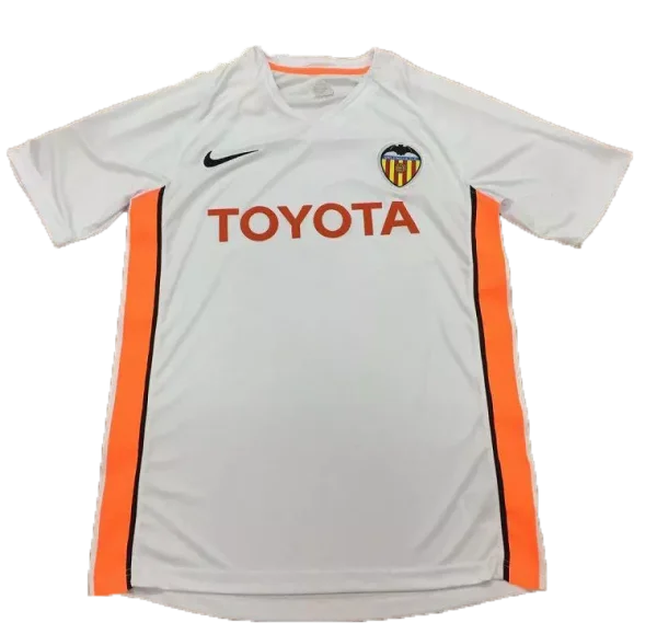 Retro Valencia Home White 1:1 Quality Soccer Jersey   2006