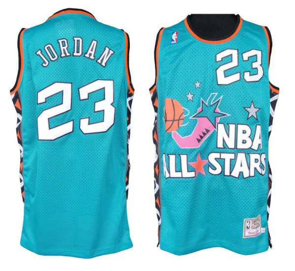 NBA Bull (mesh print) No.23 Jordan white, black, blue, red