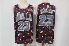 NBA Bulls No.23 black print swing tear tear limited edition retro Jersey