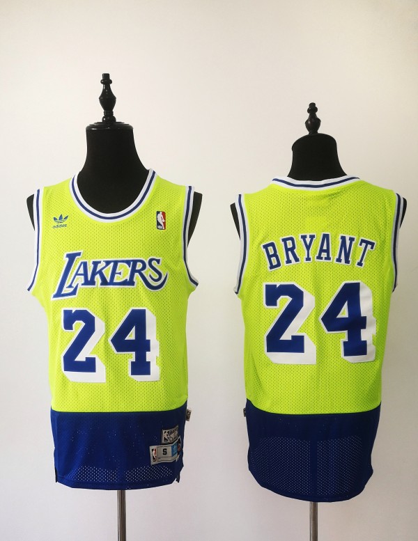 NBA Lakers 24 retro stitching green blue
