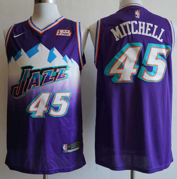 NBA New season Jazz (new fabric print) 45 Mitchell purple