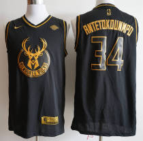 NBA Bucks 34 Black Gold Edition