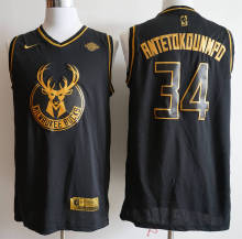 NBA Bucks 34 Black Gold Edition