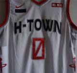 NBA  New season rockets (new fabric printing) No.0 Westbrook White City Edition