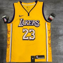 NBA  Laker's Retro yellow V-lead Sucheng city version 23 James with chip  1:1