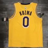 NBA Laker crew retro yellow No.0 Kuzma with chip  1:1