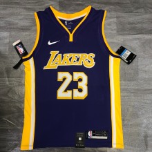 NBA Lakers retro purple V-neck 23 James  with chip  1:1
