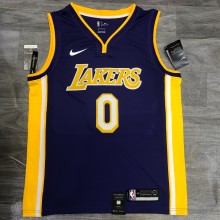NBA Laker retro purple V-neck No.0 Kuzma with chip  1:1