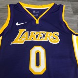 NBA Laker retro purple V-neck No. 0 kuznik young  with chip  1:1